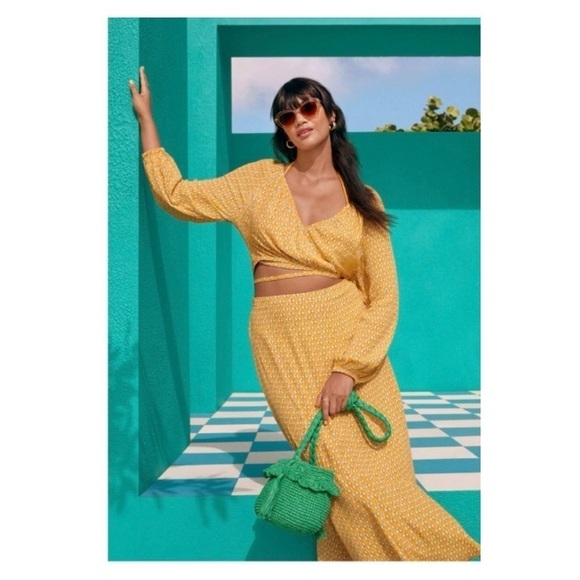 Rhode x Target Yellow Long Sleeve Crop Top Maxi Skirt Two Piece Set Size L NWT - Picture 4 of 14